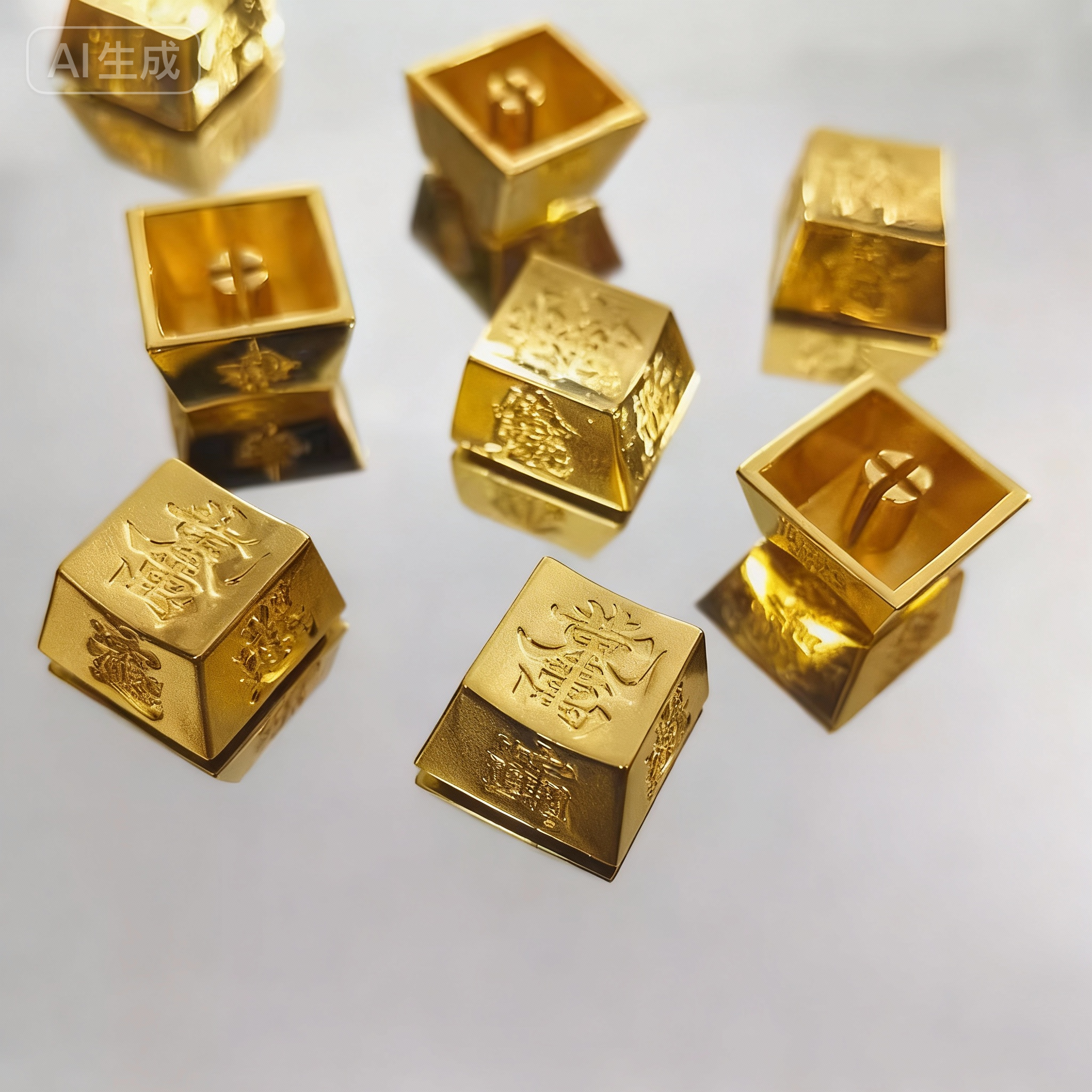 Aether Oracles"Prosperity Rune" Gold Mountain brass keycap